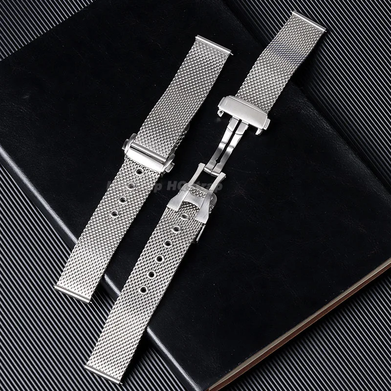 20mm 22mm Milanese Mesh Stainless Steel Strap for Omega Seamaster 007 Metal Watchband Folding Buckle Universal Replacement Band