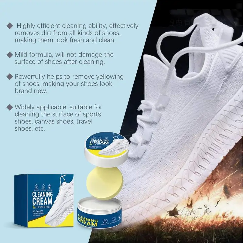 

Sneaker Cleaner White Shoes Canvas Shoes Cleaning Set Quick Stain Removal & Restoration Kit For Sports Running Hiking Gym