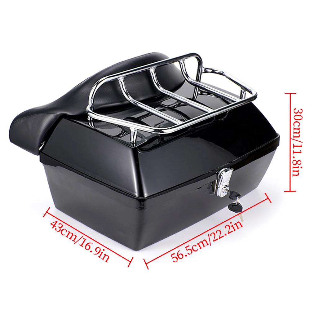 

48L Universal Motorcycle Rear Storage Box Tail Luggage Trunk Case Toolbox Scooter Motorbike Motorcycle Trunk