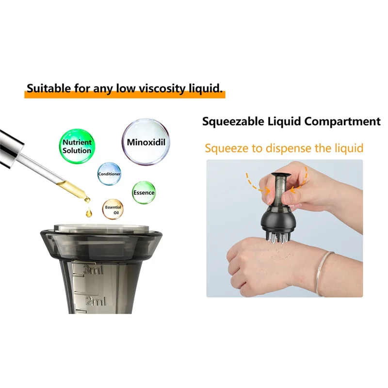 A76G-두피 약물 액체 도포기 두피 마사지 빗 모발 치료 성장 도포기 내구성