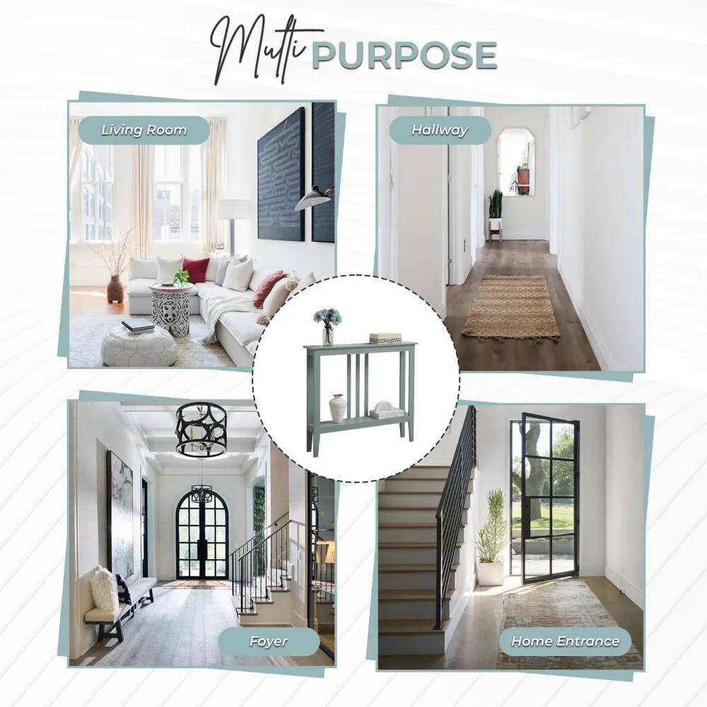 طاولة المدخل - طاولة وحدة التحكم الضيقة - طاولة وحدة التحكم مع طاولات وحدة التحكم الخشبية لديكور المدخل #6