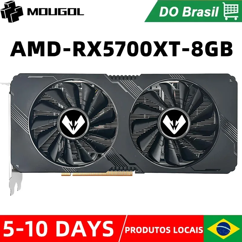 MOUGOL AMD RX5700XT 8GB Graphics Card Placa De Video GPU GDDR6 256-bit PCIE4.0X16 7nm For Desktop Gaming Computer rx 5700xt 8gb