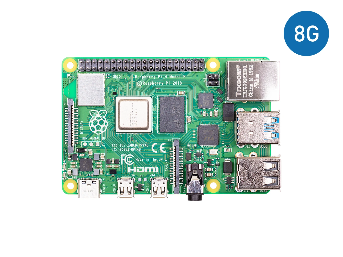 Raspberry Pi 4 Computer Model B, Single Board Computer voor het bouwen van een mini-pc/slimme robot/gameconsole/werkstation/mediacenter