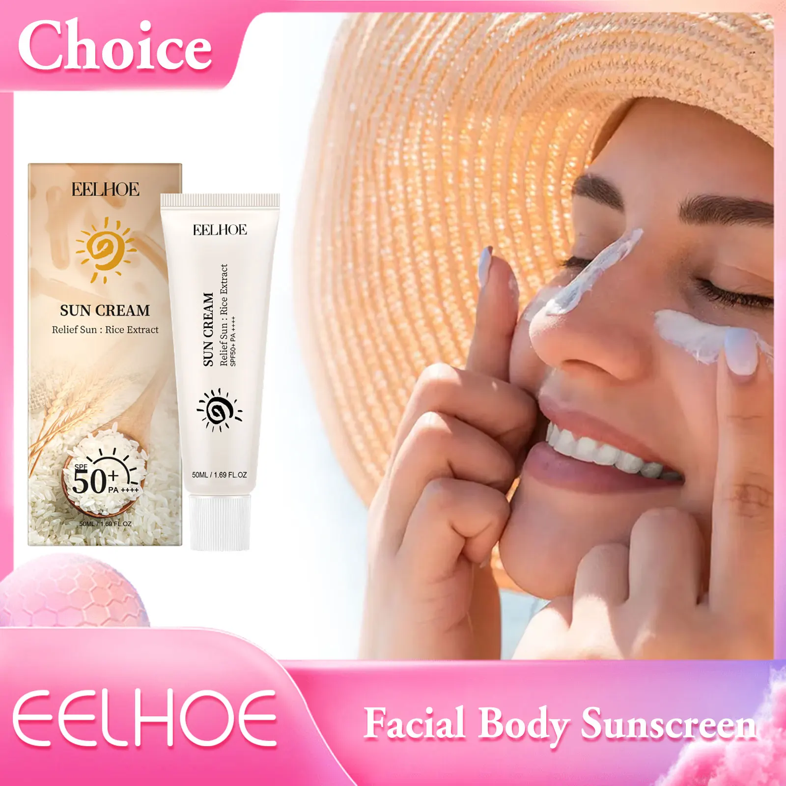 Facial Body Sunscreen Lotion Spf50+ Long Lasting Oil Control Moisturizing Skin UV Protective Cream Non-Greasy Sunblock Skin Care