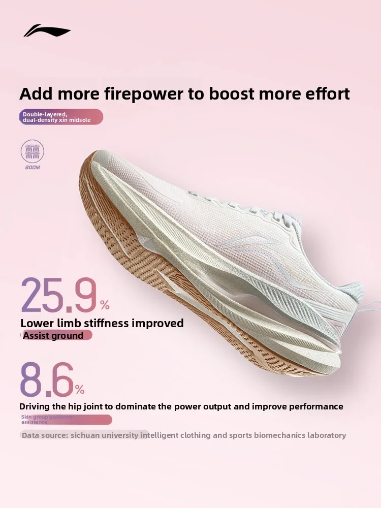 LI NING Wushi 6 Protection Version Womens Running Shoes Autumn Water Resistant Lightweight Shock Absorb Sneakers