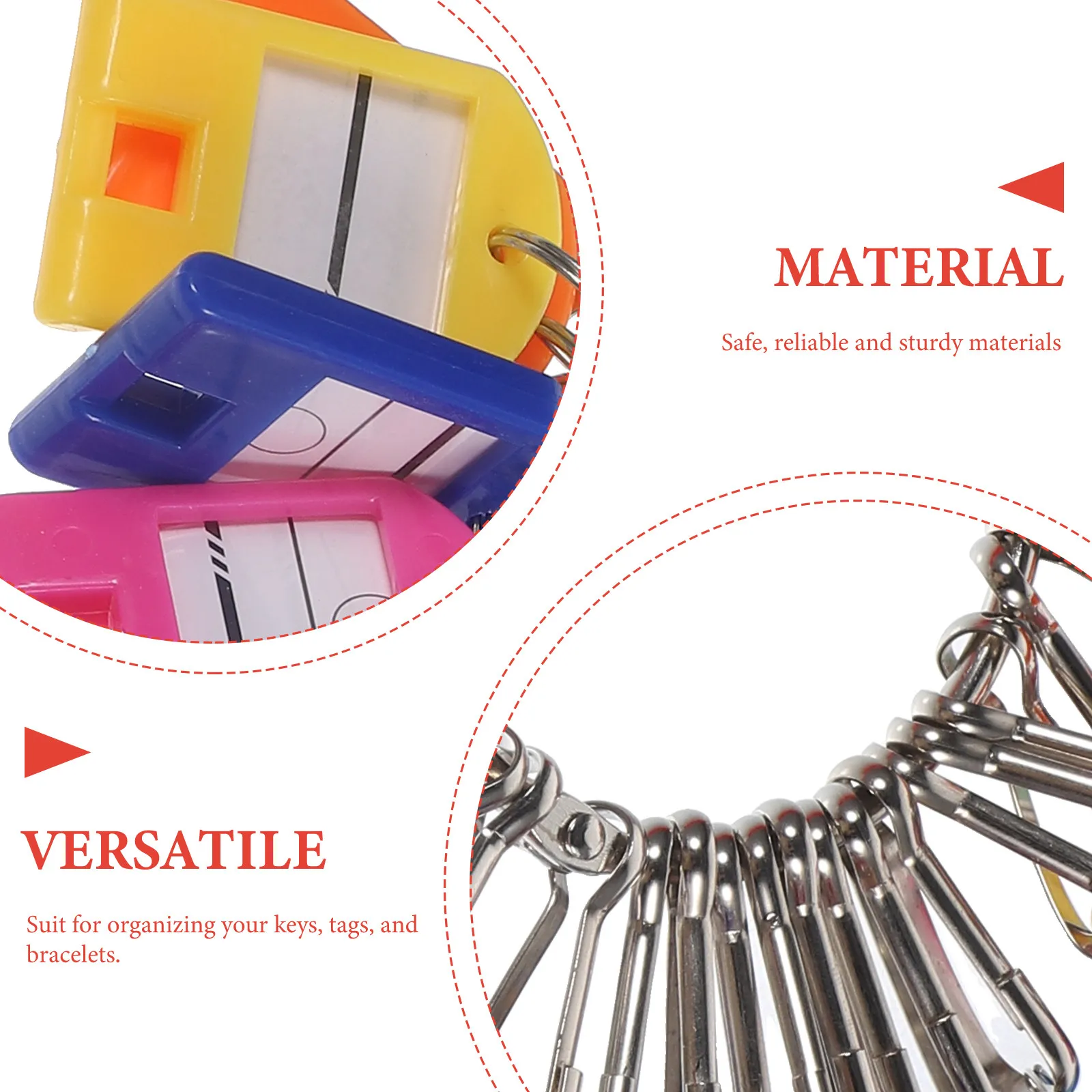 1Set Chic Metal Plastic Key Holder Organizer with Colorful Identifying Tags for Keys Bracelets Quick Access Portable Key Storage