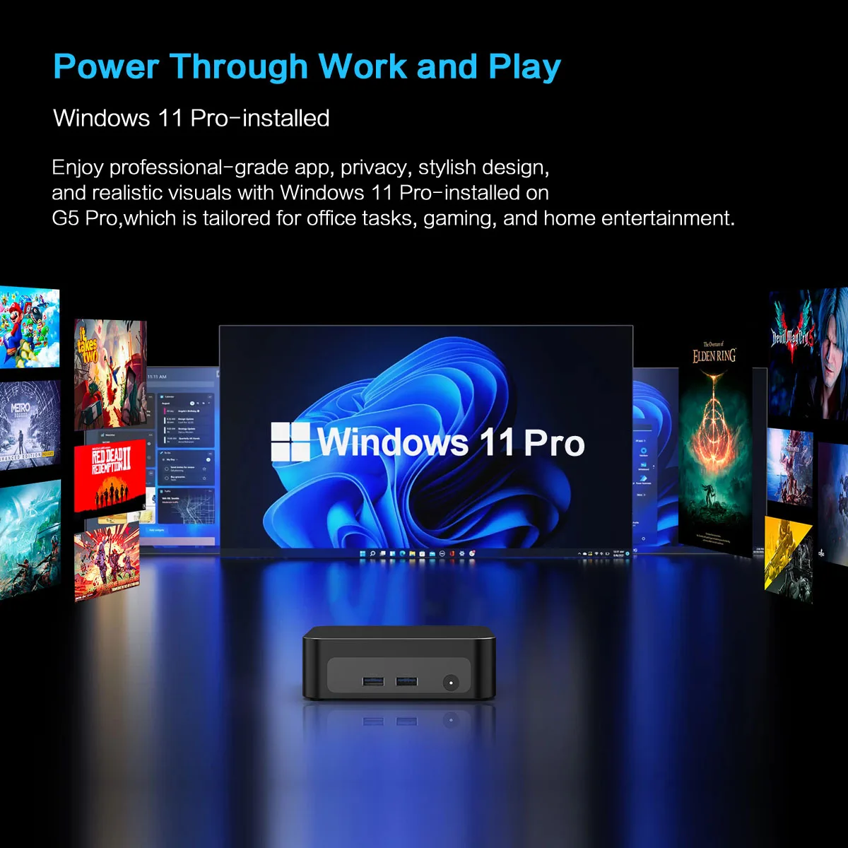 Mllse Mini Pc G5 Pro Amd Ryzen 7 5800H, 16Gb Ram, 512Gb Ssd, Wi-Fi 6, Bluetooth 5.2, Windows 11 Mini Desktop Computer