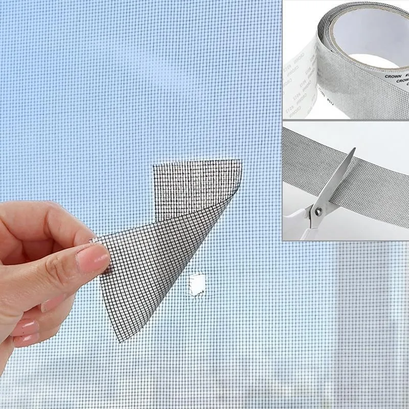 2M Window Screen Mosquito Net Repair Tape Self-adhesive Covering Wire Mesh Tape Seal for Window Door Tears Holes Patch Repair