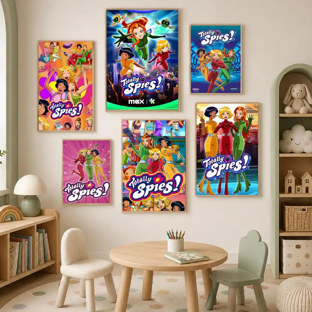Animation T-Totally Spies Poster Self-Stick HD PVC Wall Art Poster, Waterproof Decor for Bedroom, Living Room and Home