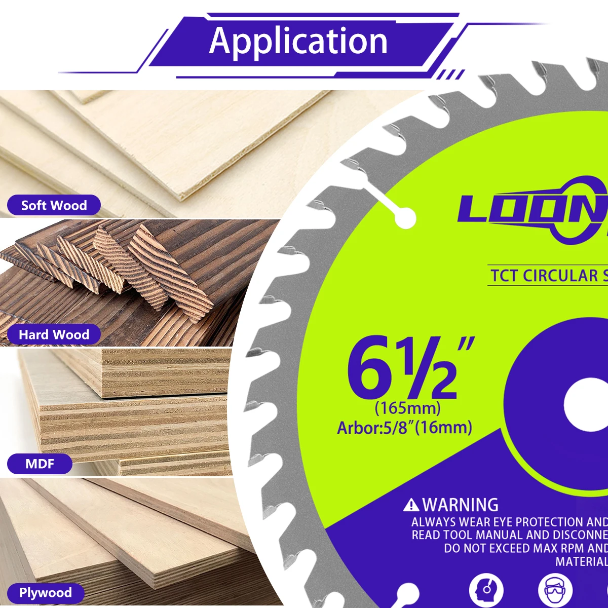 Imagem -06 - Tct Carbide Saw Blade Woodworking Corte Disco para Madeira Thin Metal Plastic Workpieces Faça Você Mesmo Serra de Mesa Rebarbadora 165 mm