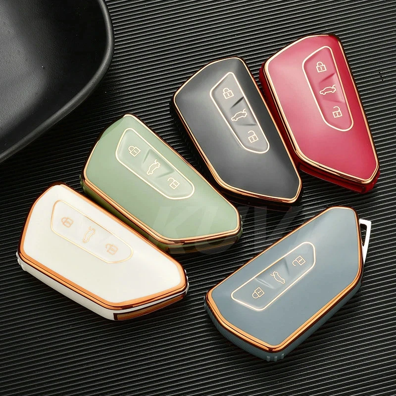 

Fashion TPU Car Remote Key Fob Case Cover Shell For VW Volkswagen Golf 8 2020, Skoda Octavia A8 2021, SEAT Leon MK4 Accessories