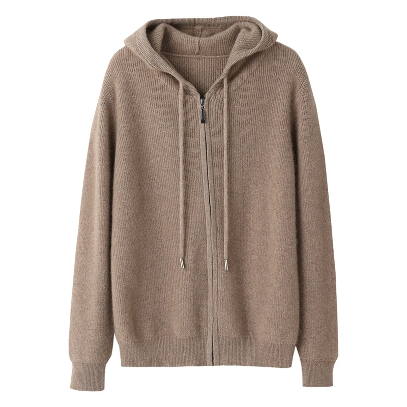 Basic Hooded Autumn Winter Woman Sweater Female Merino Wool Knitted Cardigan Ladies Long Sleeve Clothing Tops Casual Outerwear