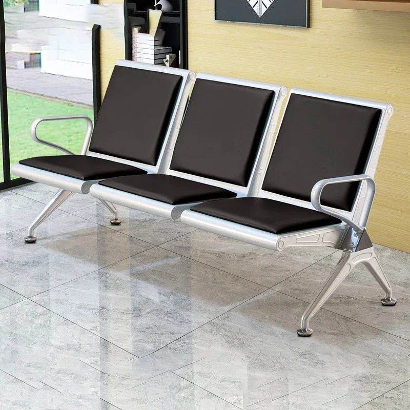 Commercial Furniture High Quality 2 3 4 Seater Waiting Room Bench Hospital Soft PU Cushion Waiting Chair Airport Bench Chair