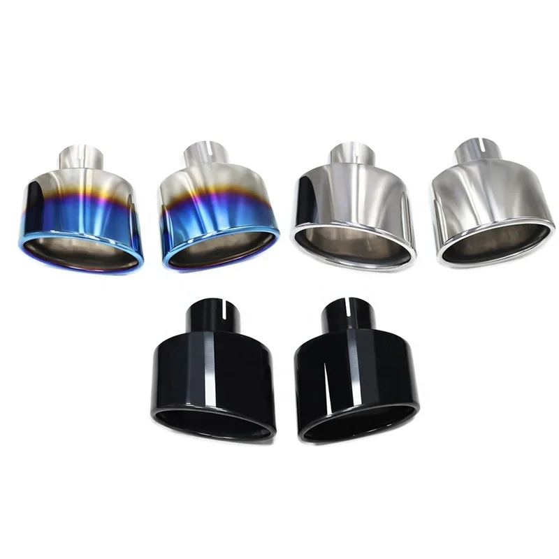 

Universal Stainless Steel Black Silver Blue Oval Nozzle Exhaust Tip Muffler Tip Exhaust Pipe