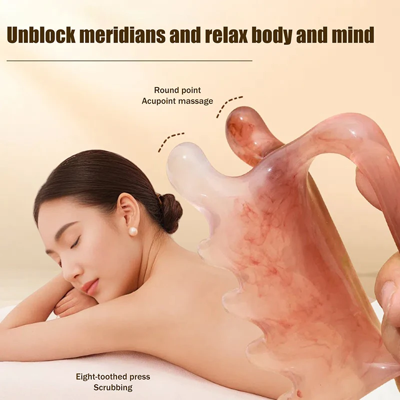 * 1Pc Handheld Face & Body Massager – Resin Guasha Tool For Neck, Shoulder, Back Relaxation, Stress Relief Body Massager