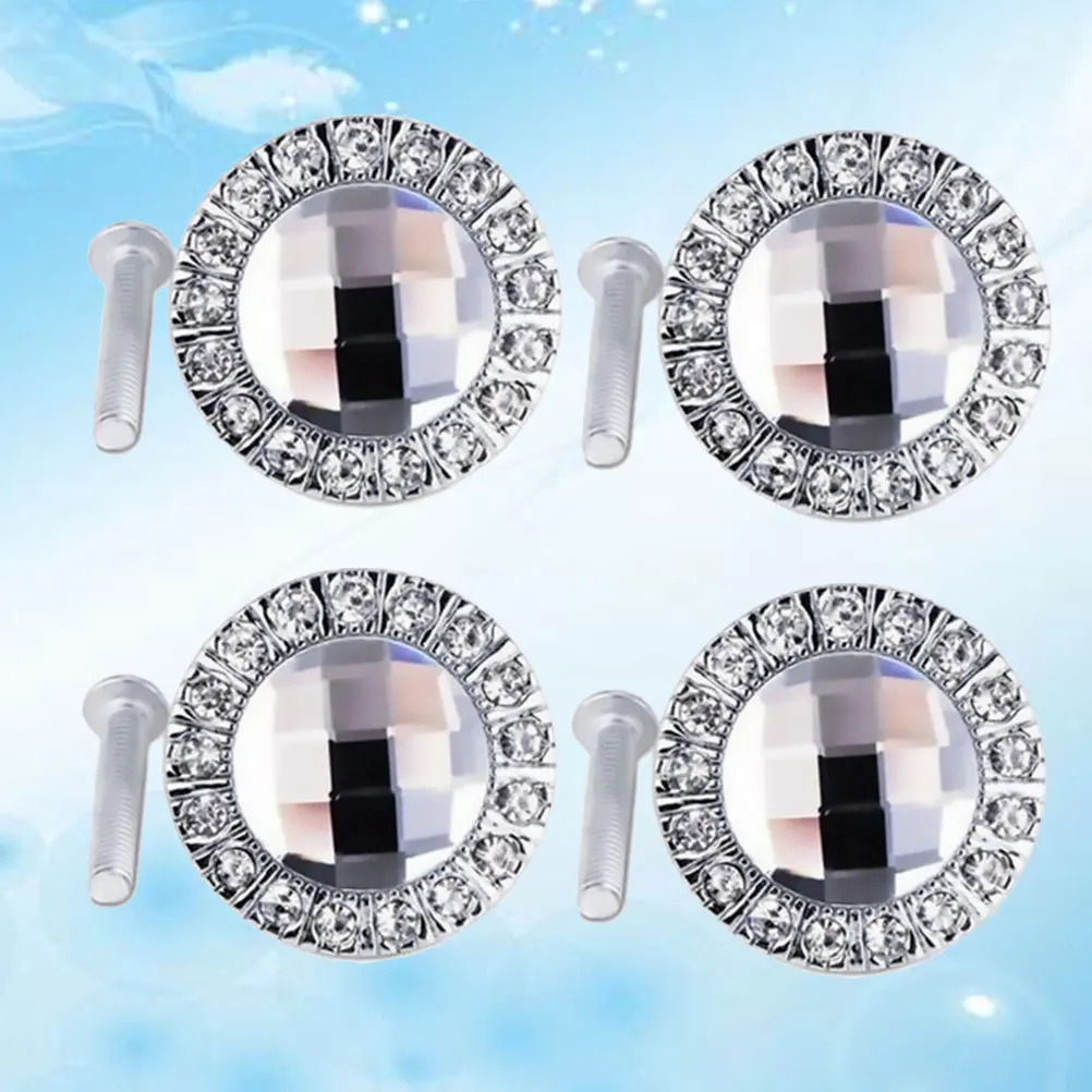

2Pcs Rhinestone Crystal Glass Cabinet Handles Shiny Dresser Drawer Pulls for Closet Wardrobe Stylish Durable Furniture Hardware