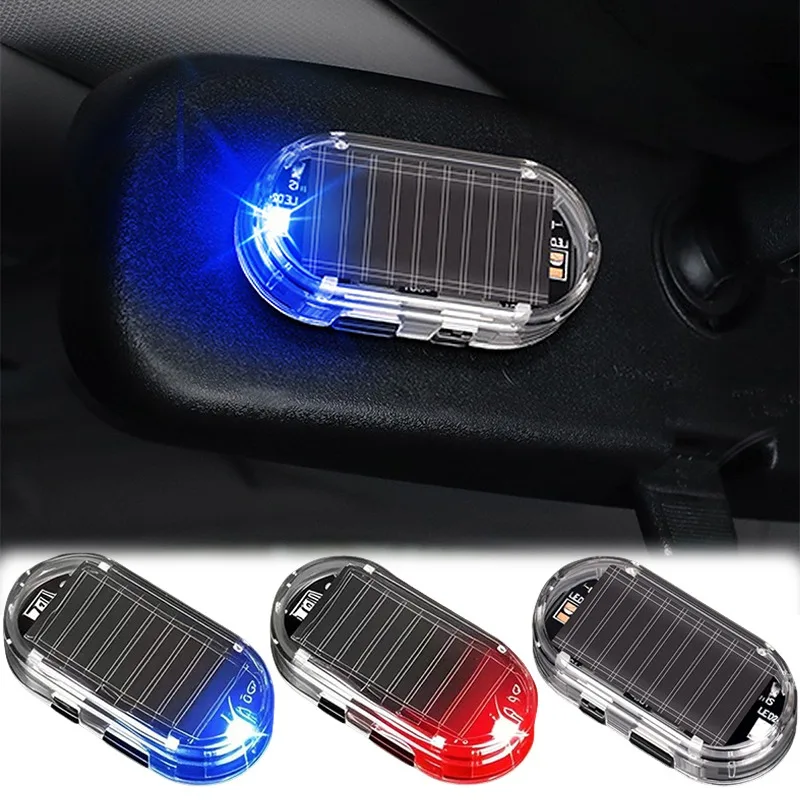 

Simulated Dummy Car Alarm Solar Anti Theft Warning Light LED Flashing Security Lamp Red Blue Auto Motorcycle Scooter Adhesive