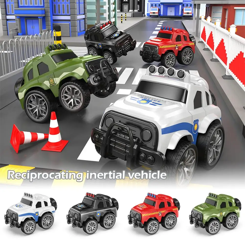 Reciprocerend traagheidsvoertuig Off-road Pull-back traagheid Speelgoed Flip-opslag ABS Kinderdak Stunt Drift Auto Roterend A1S3