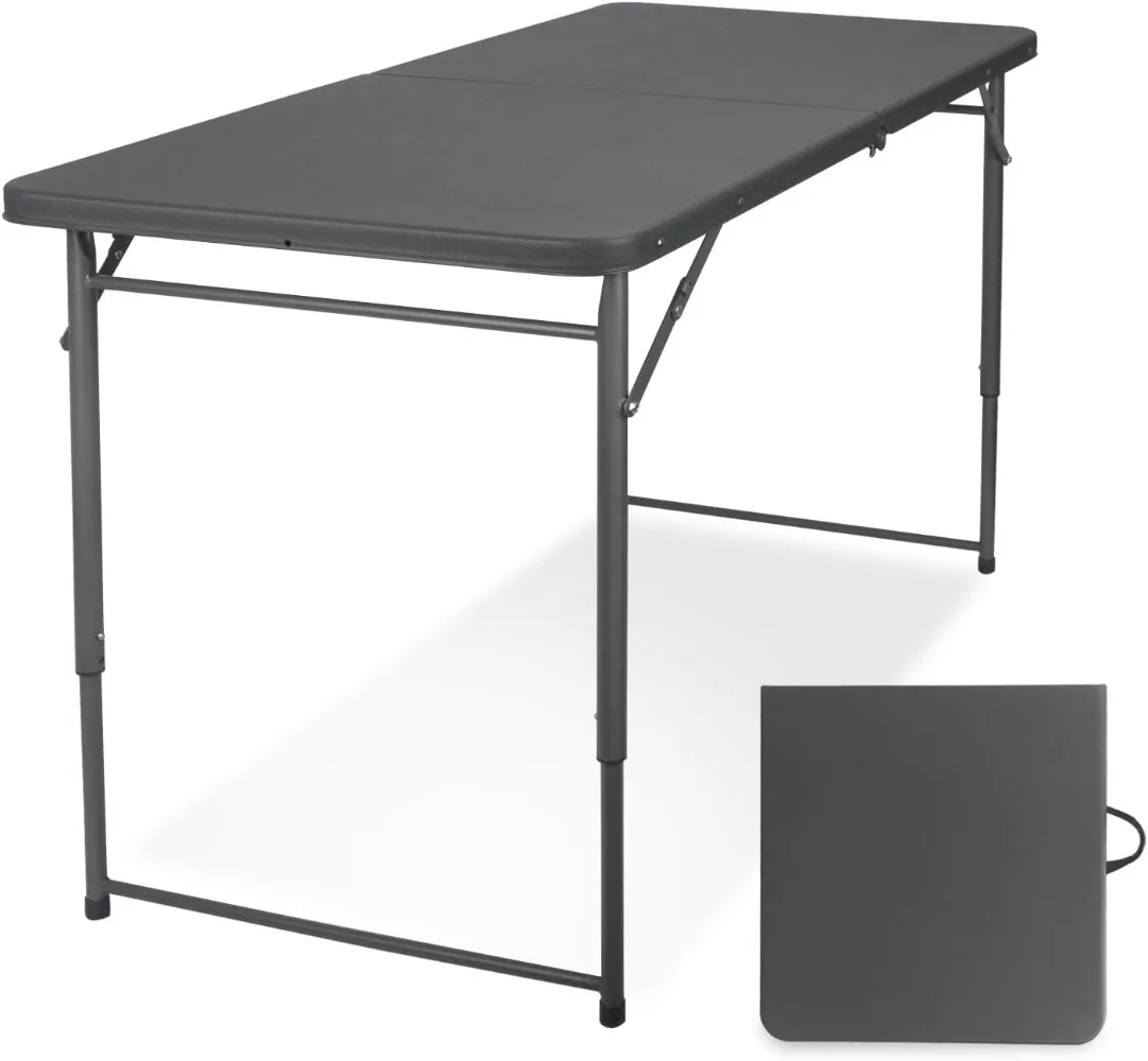 

Folding Table 4 Foot, Portable Plastic Card Heavy Duty Fold-in-Half Small Foldable Table