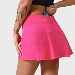 Colorful Same Pleated Tennis Skirt Women Hundred Sports Quick Drying Anti-glare Short Skirt Golf Yoga Skirt