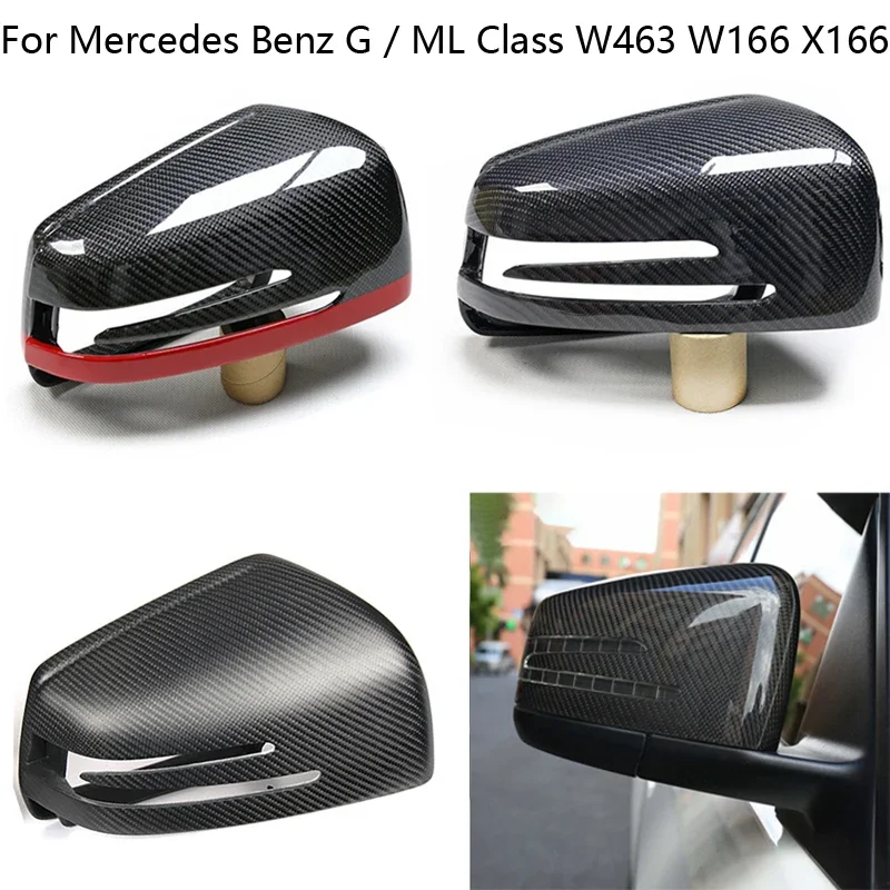 

Real Carbon Fiber Car Side Mirror Covers For Mercedes Benz G / ML Class GLE GLS W463 X166 W166 G500 G63 Accessories