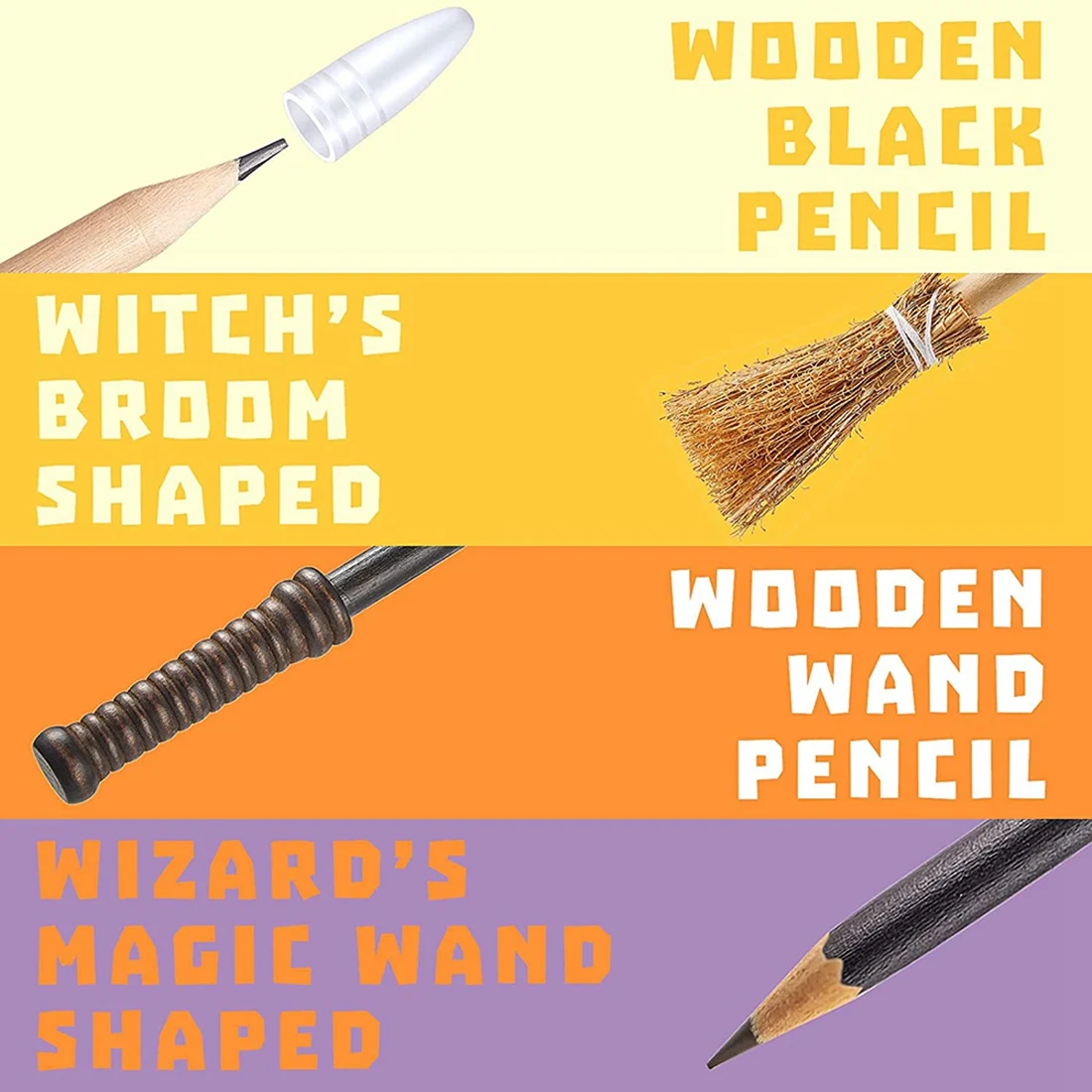 10 Pcs Wand Pencils Party Supplies And10 Pieces Witch Broom Pencils Wand Pencils Theme Birthday Goody Bag Filler Favors