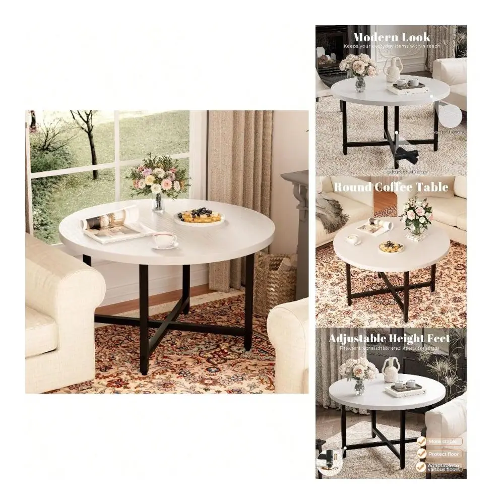 

Coffee Table, Small Coffee Tables Living Room, Low Wood Coffee Table With Metal Frame, Floor Table Desk Sitting On Floor, Home,