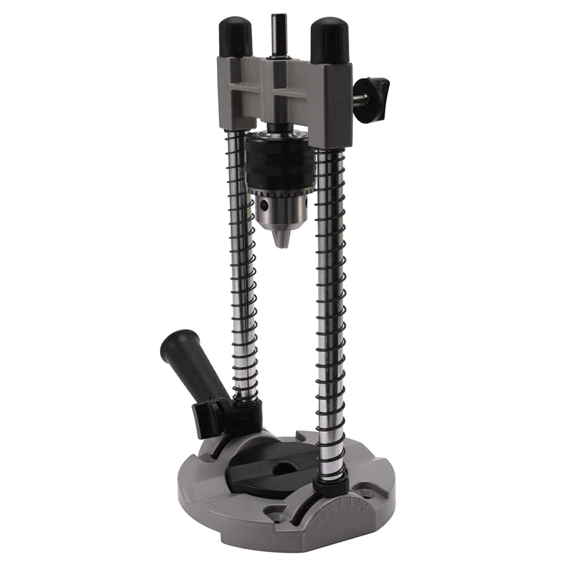 1 Pcs Multifunctional Drill Stand Adjustable 45-90° Angle Drill Guide Attachment, With Chuck Drill Holder Stand, For Electric Dr