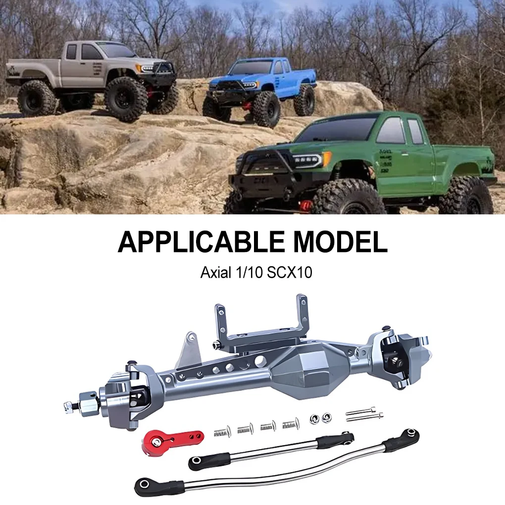 

RCGOFOLLOW Front Axle RC Car Part Better Stability Rc Front Axle For 1/10 Axial SCX10 Crawler RC Upgrade Part