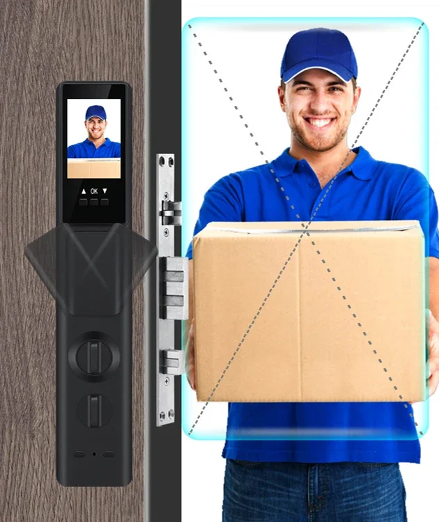 006Sinovo Real Time Video Intercom TUYA WIFI Face Recognition Smart Door Lock With Camera Digital Keyless Smart Lock