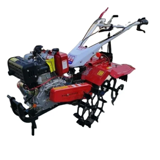 

Portable gasoline tiller Labor-saving rotary tillage cultivated land Four-wheel drive scarifier trenching and soil cultivation