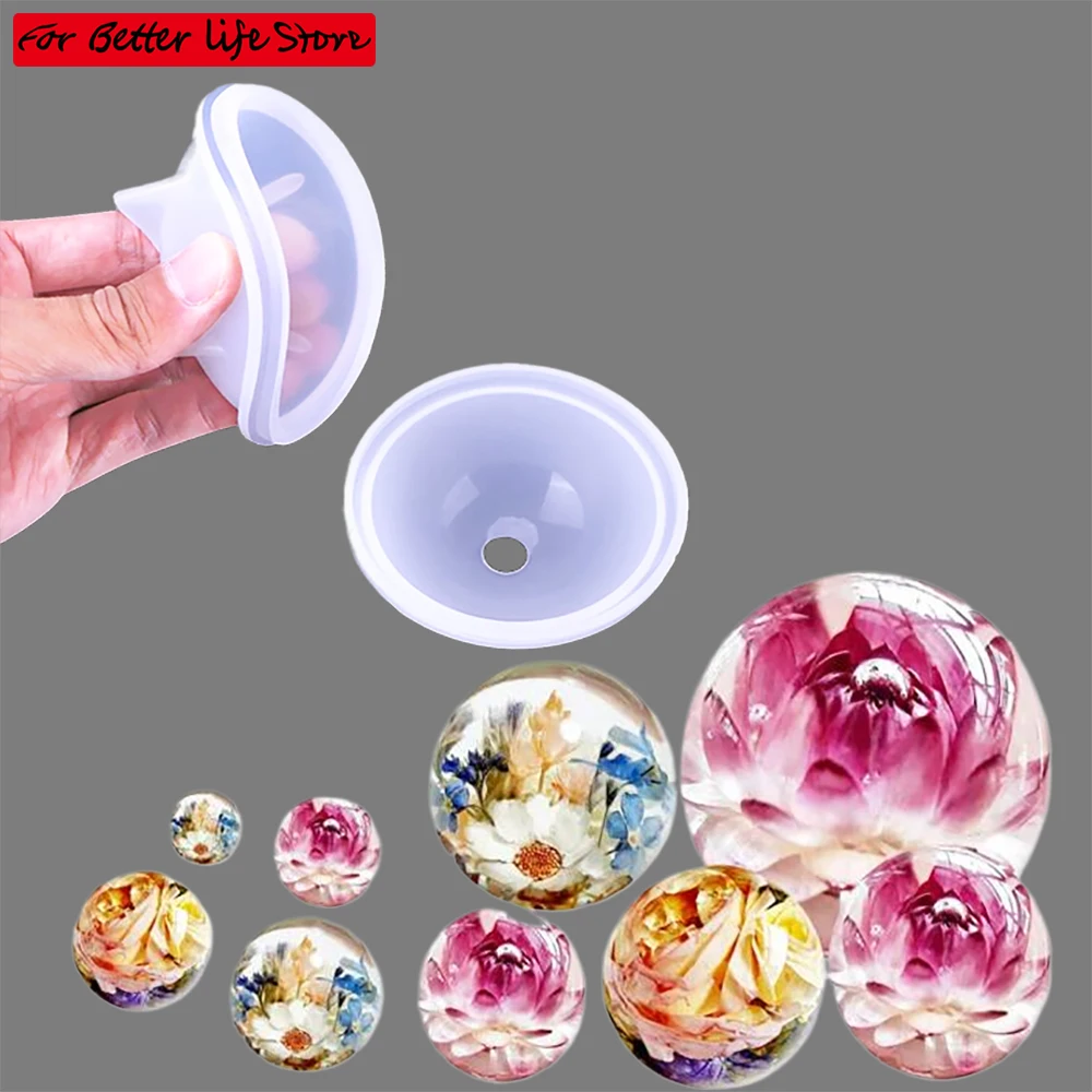 1piece Sphere Jewelry Silicone Casting Molds Sets Mixed Size UV Epoxy Resin Molds Tools For DIY Jewelry Making Findings Kits