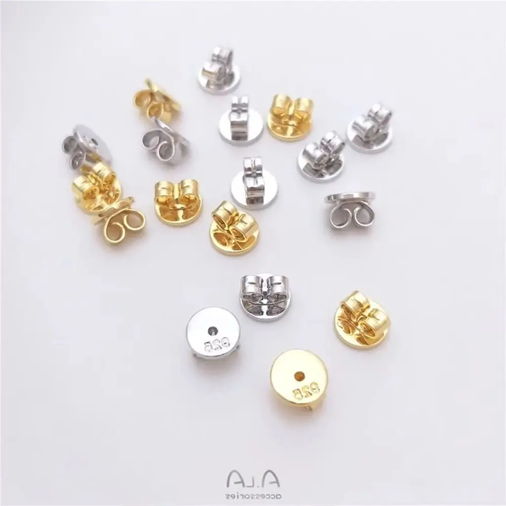 

Earplugs 18K gold white gold 925 earplugs High-end earplugs back plug earcap versatile simple earclasp