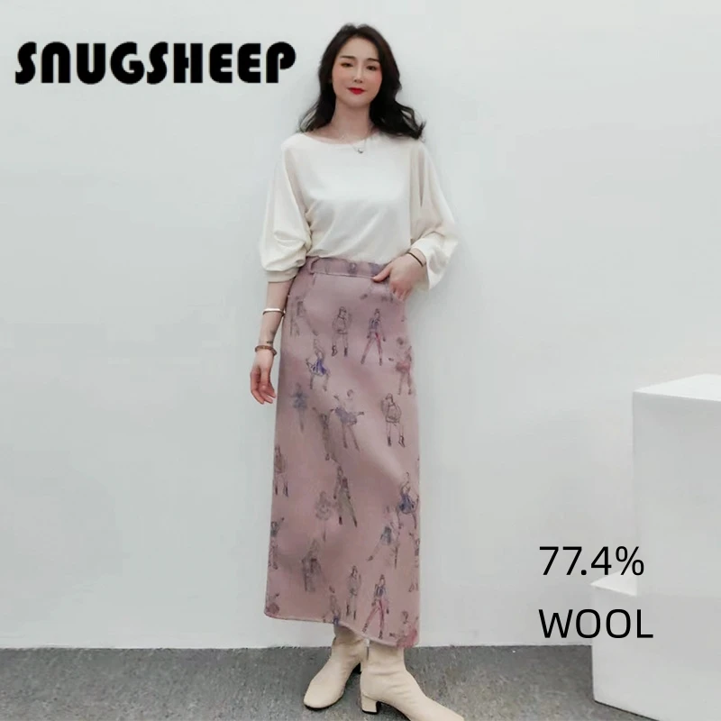 

tweed wool skirt women sexy long skirts luxury woman clothes fashion japanese style womens black denim vintage sexys thick dress