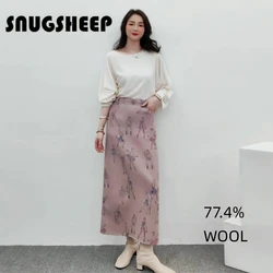 tweed wool skirt women sexy long skirts luxury woman clothes fashion japanese style womens black denim vintage sexys thick dress