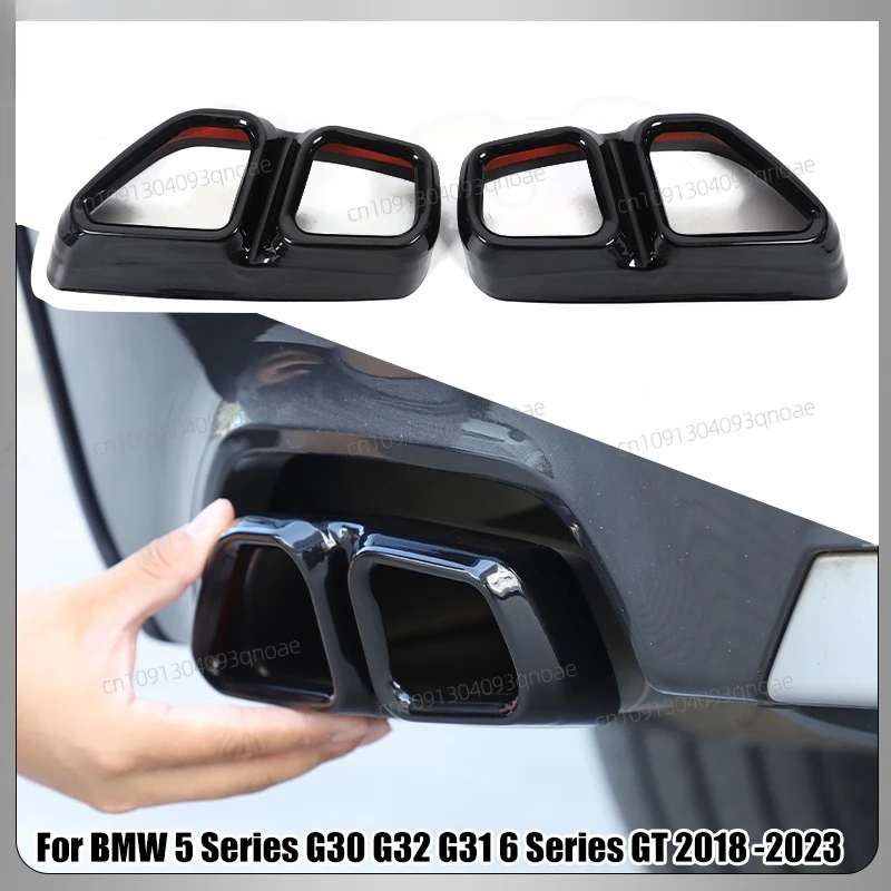 

Stainless Steel Car Tail Muffler Exhaust Pipe Output Cover Trim For 5 Series G30 G32 G31 6 Series GT 2018-2023 Car Accessory