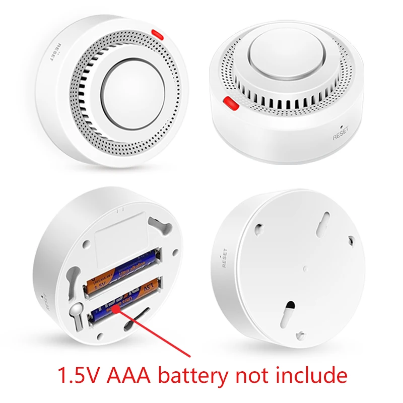 Tuya Smart WiFi Smoke Detector Sensor Alarm Home Security System Siren Fire Smart Life Mobile APP Remote Control Notification