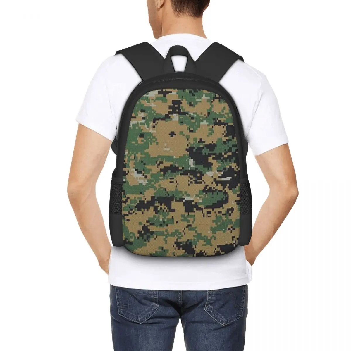 

Camo Camouflage Military Woodland Army Student Backpack School Bag Hiking Travel Daypack for Boys Girls Bookbag Shoulder Bags