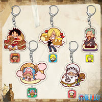 One Piece Luffy Acrylic Keychain Anime Figures Zoro Nami Usopp Sanji Chopper Burukku Backpack Pendant Keychain Car Keyring Toys