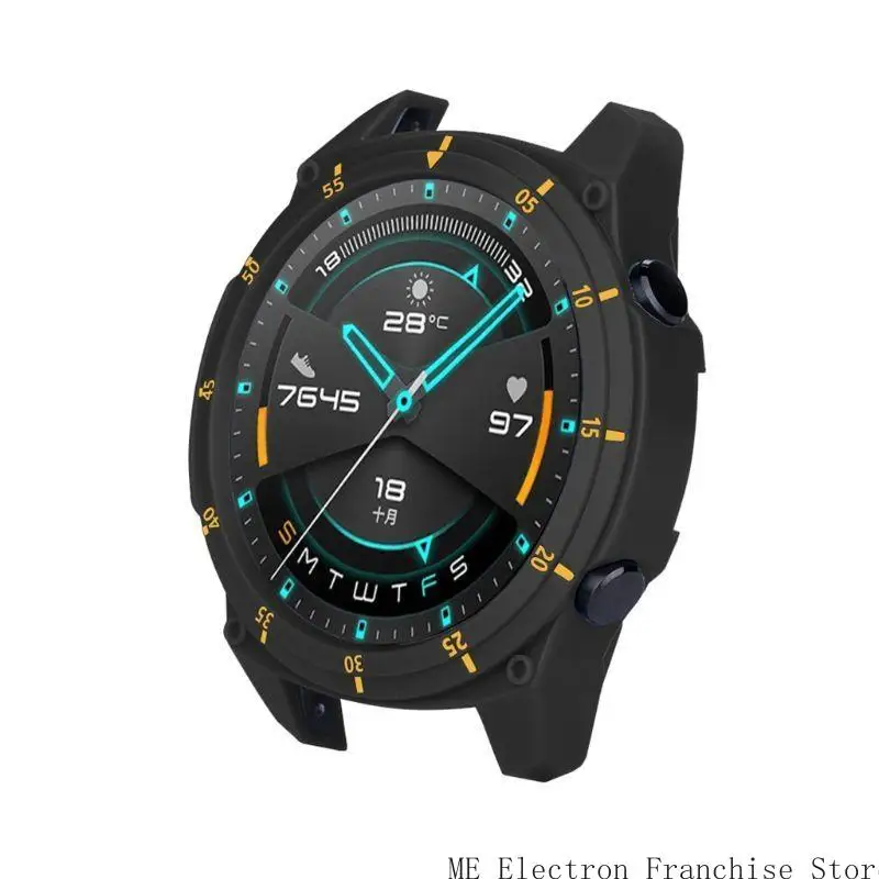 T5EA Stoßfänger Schutzkoffer -Bildschirmschutz für Uhr GT2 46 mm staubdes TPU -Shell