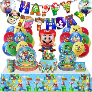 Trang trí bữa tiệc Super Mario Bros cho trẻ em, chủ đề Game Mario Brother, món ăn, phòng đựng thức ăn, món ăn, bóng bay, nền, nguồn cho các bữa tiệc sinh nhật 10 Hội thảo Super Mario bán hàng chính - 1