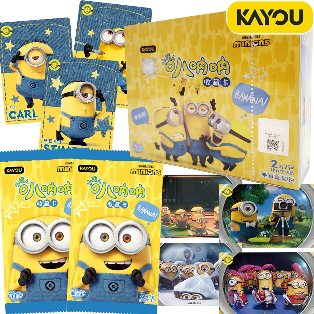 

Genuine KAYOU Minions Collection Cards The Flowers Theme Animated Character Cartoon Cute Fun Creative Cards Gifts for Children