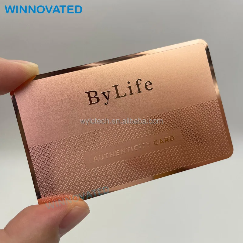 

Pink Steel Black Embossed Loyalty Metallic Square Metal Warranty Card