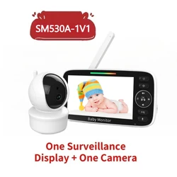 SM50 Baby Monitor 5 pollici HD rotante Baby Monitor Wireless agitazione testa telecamera visione notturna citofono ninna nanna sicurezza del bambino