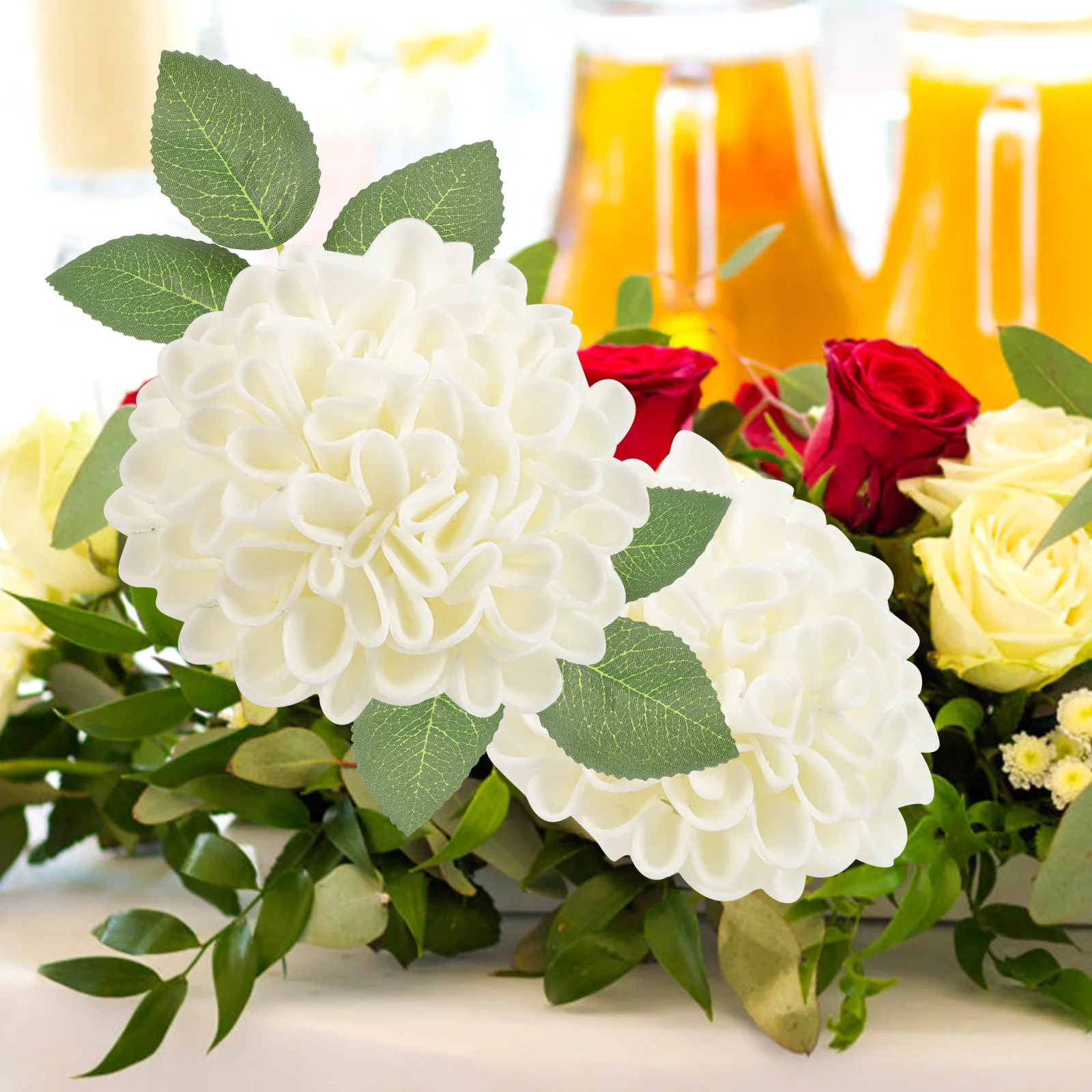 

1 set Artificial Simulated Ball Flowers Delicate Floral Decor Plastic Kit Bouquet Arrangement Wedding Party Home Decoration Fake