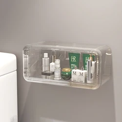 Wall Hanging Cosmetics Storage Box, Maquiagem Removal Holder, Cotton Pad, Quarto e Escritório Organizador, Banheiro e Cozinha