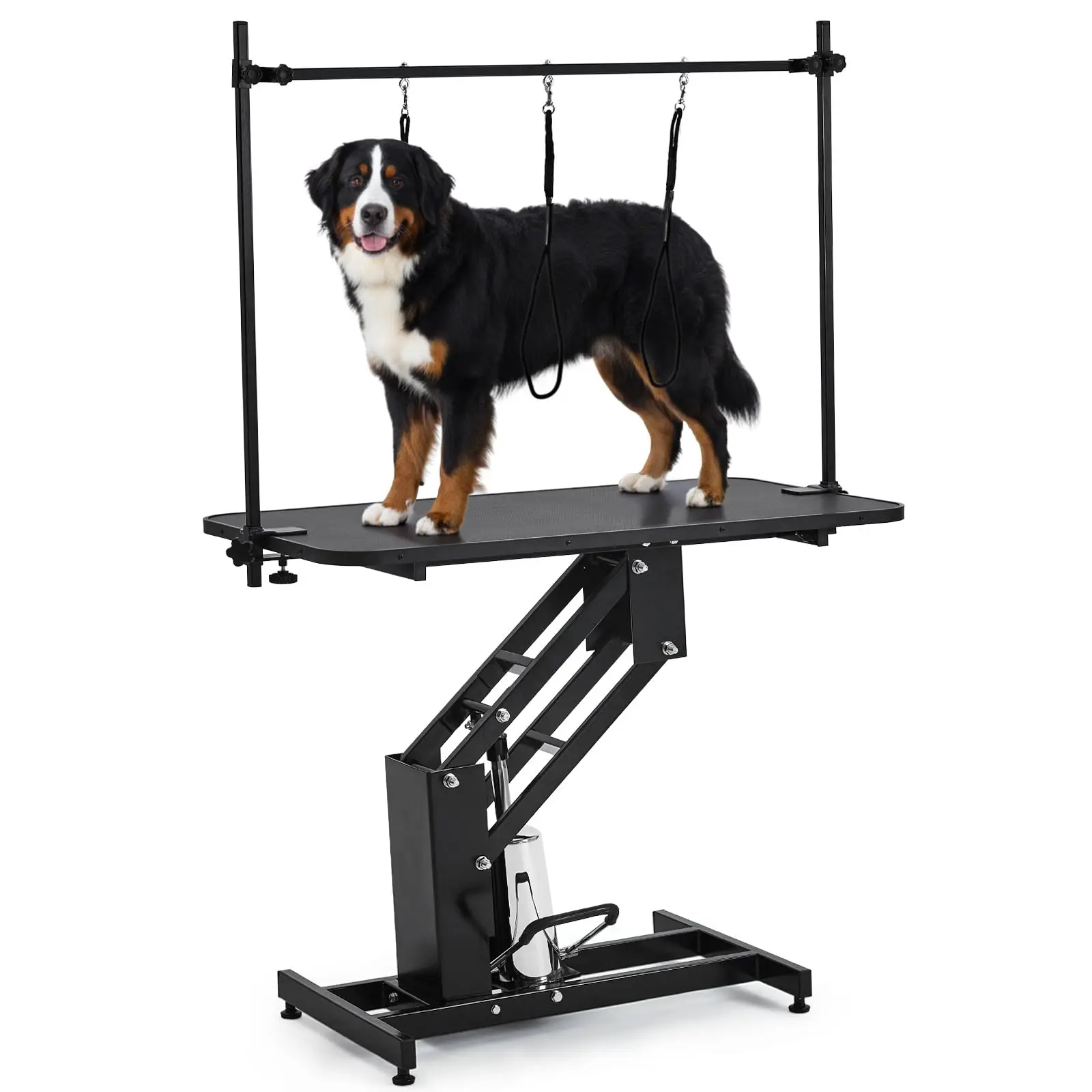 

43.3" Hydraulic Pet Grooming Table, Heavy Duty 350Lbs Professional Pet Grooming Table With Adjustable Overhead Arm & Noose