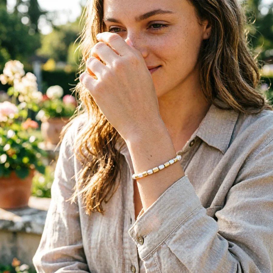 

Новый браслет из гематита золотого цвета, простой, ручной работы, в богемном стиле, для женщин, украшение.