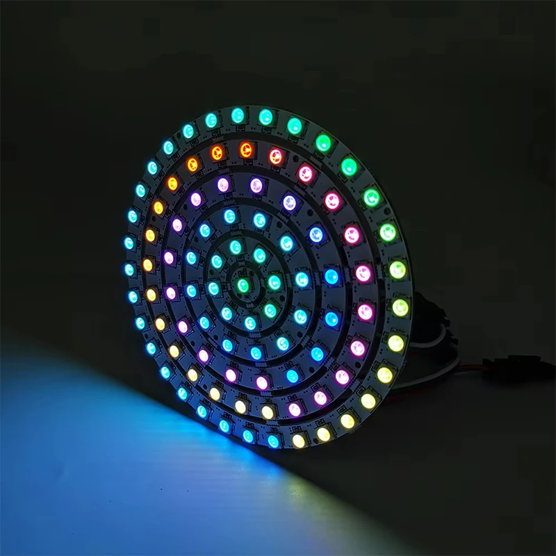 1 Piece SMD5050 RGB Pixel WS2812 Smart LED Ring 8/12/16/24/32/40 Lamp Beads DC5V Power Supply Built-in WS2812B IC Black view 5