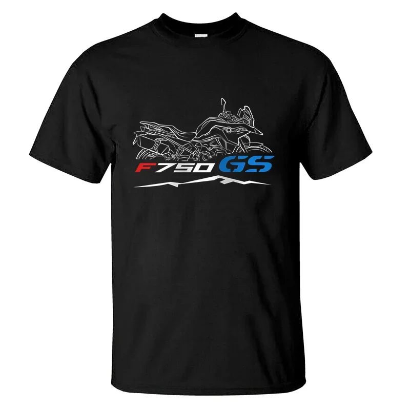 

2024 Men T Shirt Casual Moto F750GS T-shirt Graphic Summer Short Sleeves 100% Cotton S-3XL Cool Tee